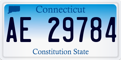 CT license plate AE29784