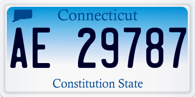 CT license plate AE29787