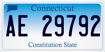 CT license plate AE29792