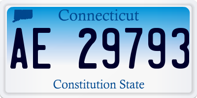 CT license plate AE29793