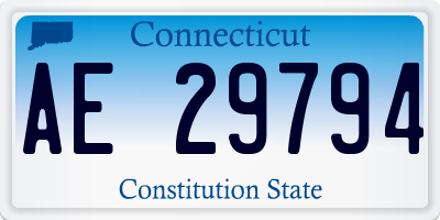 CT license plate AE29794