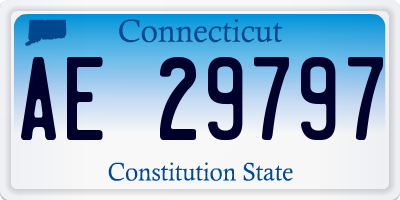 CT license plate AE29797
