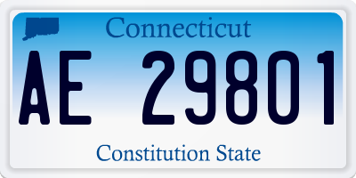 CT license plate AE29801