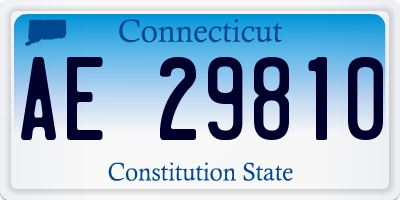 CT license plate AE29810