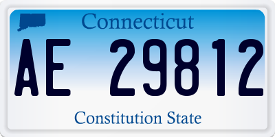 CT license plate AE29812