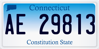 CT license plate AE29813
