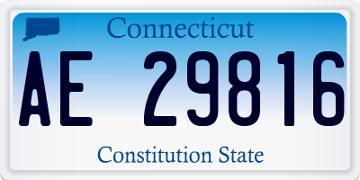 CT license plate AE29816