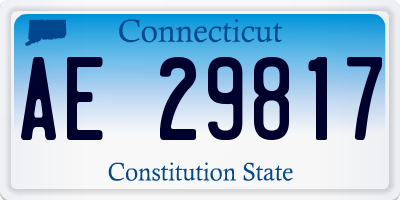 CT license plate AE29817