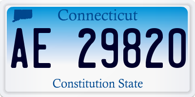 CT license plate AE29820