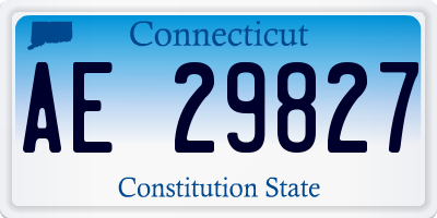 CT license plate AE29827