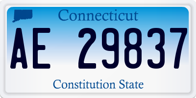 CT license plate AE29837