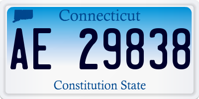 CT license plate AE29838