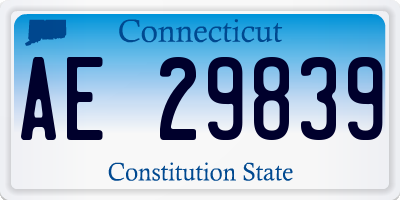 CT license plate AE29839