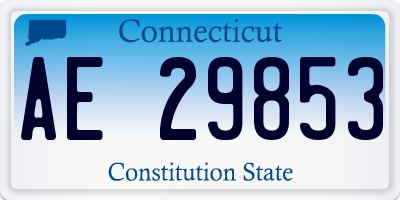 CT license plate AE29853