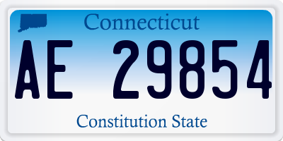 CT license plate AE29854