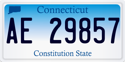 CT license plate AE29857