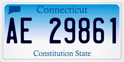 CT license plate AE29861