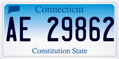 CT license plate AE29862