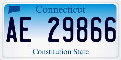 CT license plate AE29866