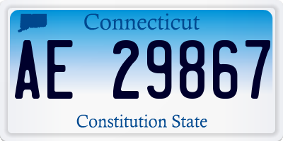 CT license plate AE29867