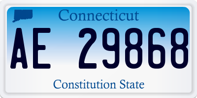 CT license plate AE29868
