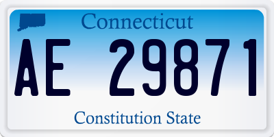 CT license plate AE29871