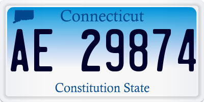 CT license plate AE29874