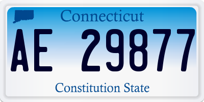CT license plate AE29877