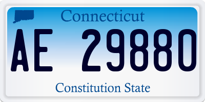 CT license plate AE29880
