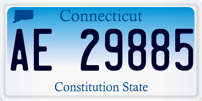 CT license plate AE29885