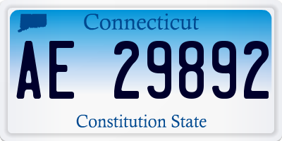 CT license plate AE29892