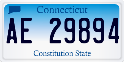 CT license plate AE29894