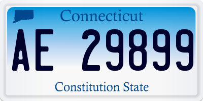 CT license plate AE29899