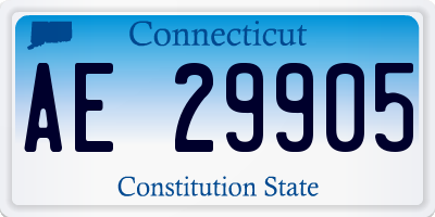 CT license plate AE29905