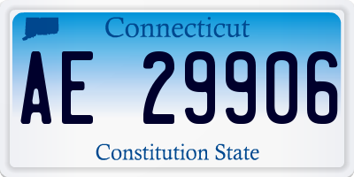 CT license plate AE29906