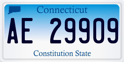 CT license plate AE29909