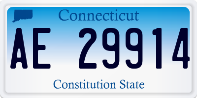 CT license plate AE29914