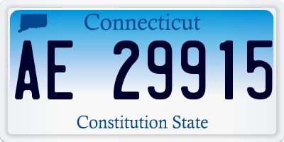 CT license plate AE29915