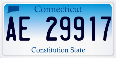CT license plate AE29917