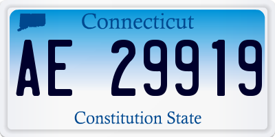 CT license plate AE29919
