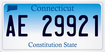 CT license plate AE29921