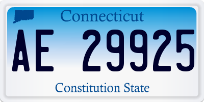 CT license plate AE29925