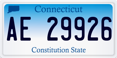CT license plate AE29926