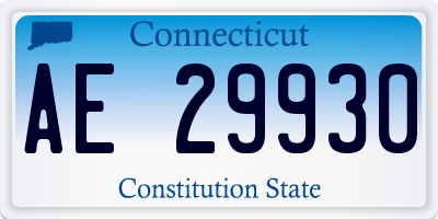 CT license plate AE29930