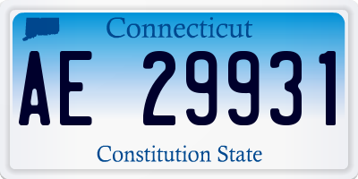 CT license plate AE29931