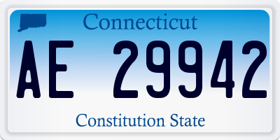 CT license plate AE29942