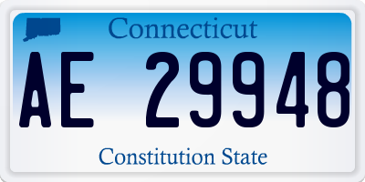 CT license plate AE29948