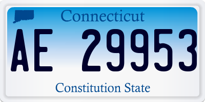 CT license plate AE29953