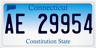 CT license plate AE29954
