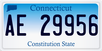 CT license plate AE29956